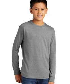 District Youth Perfect Tri Long Sleeve Tee DT132Y -Bulkthreads store 166150461