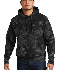 Champion Men's Reverse Weave Scrunch-Dye Tie-Dye Hooded Sweatshirt TDS101
