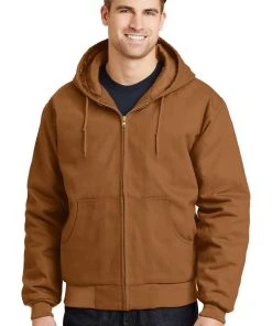 CornerStone Men's Duck Cloth Hooded Work Jacket. J763H