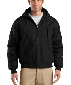 CornerStone Men's Tall Duck Cloth Hooded Work Jacket. TLJ763H