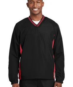 Sport-Tek Tipped V-Neck Raglan Wind Shirt 2 Of 2