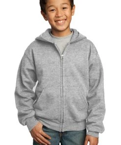 Port & Company Youth Core Fleece Full-Zip Hooded Sweatshirt
