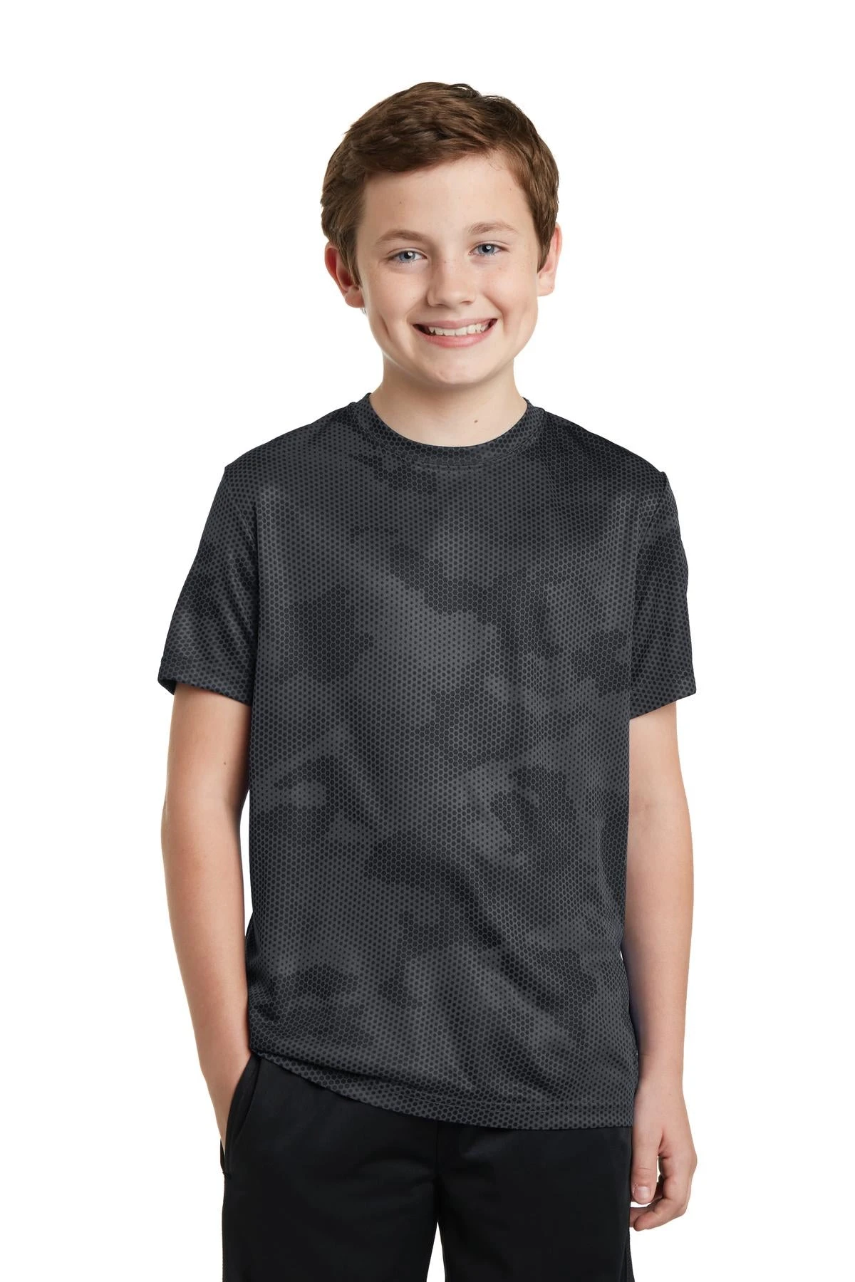 Sport-Tek Youth CamoHex Tee YST370 1 Sport-Tek Youth CamoHex Tee YST370