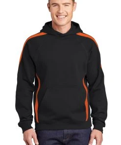 Sport-Tek Men's Sleeve Stripe Pullover Hooded Sweatshirt