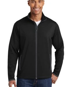 Sport-Tek Men's Sport-Wick Stretch Contrast Full-Zip Jacket