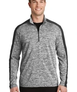 Sport-Tek Men's PosiCharge Electric Heather Colorblock 1/4-Zip Pullover