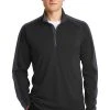Sport-Tek Men's Sport-Wick Textured Colorblock 1/4-Zip Pullover