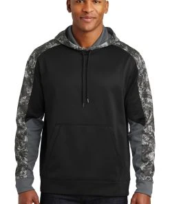Sport-Tek Men's Sport-Wick Mineral Freeze Fleece Colorblock Hooded Pullover