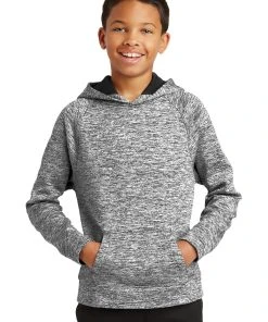 Sport-Tek Youth PosiCharge Electric Heather Fleece Hooded Pullover YST225