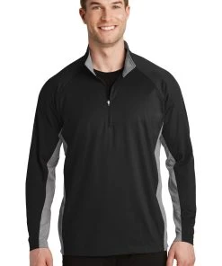 Sport-Tek Men's Sport-Wick Stretch Contrast 1/2-Zip Pullover