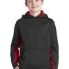 Sport-Tek Youth Sport-Wick CamoHex Fleece Colorblock Hooded Pullover YST239