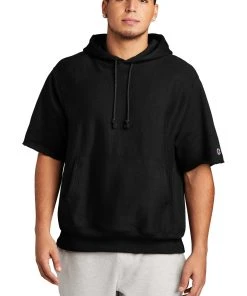 Champion Men's Reverse Weave Short Sleeve Hooded Sweatshirt S101SS