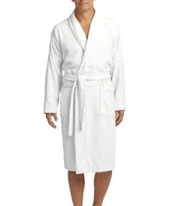 Port Authority Checkered Terry Shawl Collar Robe. R103