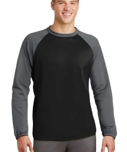 Sport-Tek Men's Sport-Wick Raglan Colorblock Fleece Crewneck ST242