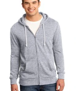 District - Young Mens Core Fleece Full-Zip Hoodie DT190
