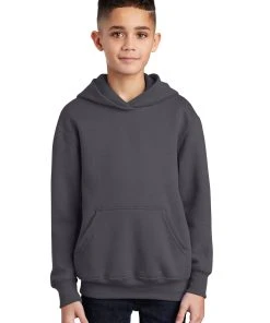 Port & Company Youth Core Fleece Pullover Hooded Sweatshirt. PC90YH 1of2 -Bulkthreads store 84976031