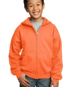 Port & Company Youth Core Fleece Full-Zip Hooded Sweatshirt -Bulkthreads store 85023466