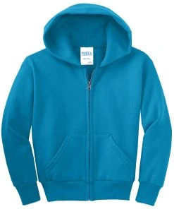 Port & Company Youth Core Fleece Full-Zip Hooded Sweatshirt -Bulkthreads store 85024954