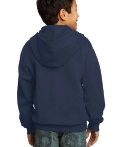 Port & Company Youth Core Fleece Full-Zip Hooded Sweatshirt -Bulkthreads store 85025221