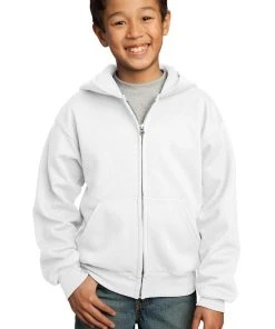 Port & Company Youth Core Fleece Full-Zip Hooded Sweatshirt -Bulkthreads store 85025826