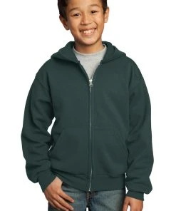 Port & Company Youth Core Fleece Full-Zip Hooded Sweatshirt -Bulkthreads store 85025997