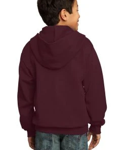 Port & Company Youth Core Fleece Full-Zip Hooded Sweatshirt -Bulkthreads store 85026373