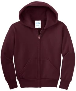 Port & Company Youth Core Fleece Full-Zip Hooded Sweatshirt -Bulkthreads store 85026374