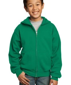 Port & Company Youth Core Fleece Full-Zip Hooded Sweatshirt -Bulkthreads store 85028393