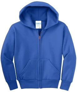 Port & Company Youth Core Fleece Full-Zip Hooded Sweatshirt -Bulkthreads store 85028417
