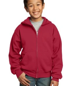 Port & Company Youth Core Fleece Full-Zip Hooded Sweatshirt -Bulkthreads store 85028502