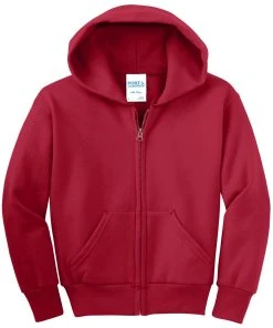 Port & Company Youth Core Fleece Full-Zip Hooded Sweatshirt -Bulkthreads store 85028504