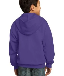 Port & Company Youth Core Fleece Full-Zip Hooded Sweatshirt -Bulkthreads store 85029189
