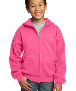 Port & Company Youth Core Fleece Full-Zip Hooded Sweatshirt -Bulkthreads store 85031223