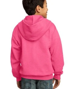 Port & Company Youth Core Fleece Full-Zip Hooded Sweatshirt -Bulkthreads store 85031224