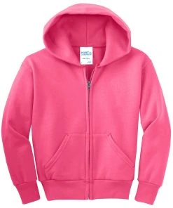 Port & Company Youth Core Fleece Full-Zip Hooded Sweatshirt -Bulkthreads store 85031225