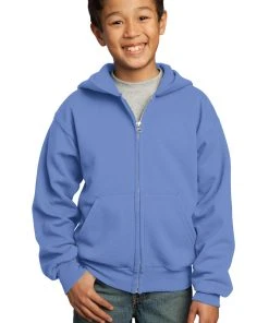 Port & Company Youth Core Fleece Full-Zip Hooded Sweatshirt -Bulkthreads store 85031584