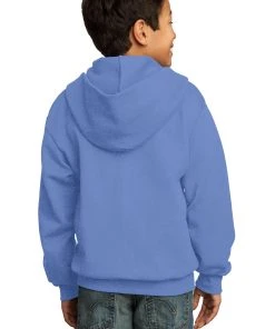 Port & Company Youth Core Fleece Full-Zip Hooded Sweatshirt -Bulkthreads store 85031586