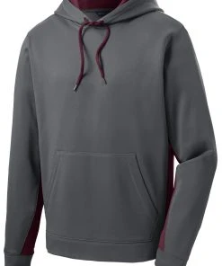 Sport-Tek Men's Sport-Wick Fleece Colorblock Hooded Pullover -Bulkthreads store 85062372
