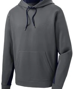 Sport-Tek Men's Sport-Wick Fleece Colorblock Hooded Pullover -Bulkthreads store 85062769