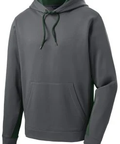 Sport-Tek Men's Sport-Wick Fleece Colorblock Hooded Pullover -Bulkthreads store 85063317
