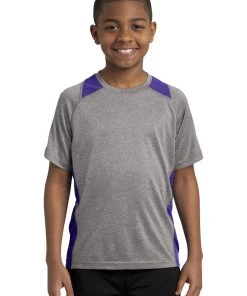 Sport-Tek Youth Heather Colorblock Contender Tee YST361 -Bulkthreads store 85110441