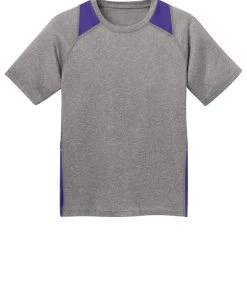 Sport-Tek Youth Heather Colorblock Contender Tee YST361 -Bulkthreads store 85110443