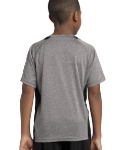 Sport-Tek Youth Heather Colorblock Contender Tee YST361 -Bulkthreads store 85110805