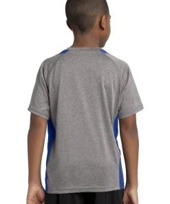 Sport-Tek Youth Heather Colorblock Contender Tee YST361 -Bulkthreads store 85111204