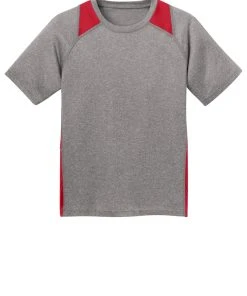 Sport-Tek Youth Heather Colorblock Contender Tee YST361 -Bulkthreads store 85112385