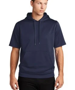 Sport-Tek Men's Sport-Wick Fleece Short Sleeve Hooded Pullover -Bulkthreads store 85132309