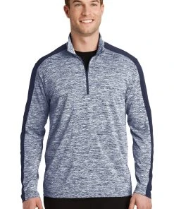 Sport-Tek Men's PosiCharge Electric Heather Colorblock 1/4-Zip Pullover -Bulkthreads store 85157430
