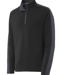Sport-Tek Men's Sport-Wick Textured Colorblock 1/4-Zip Pullover -Bulkthreads store 85163612