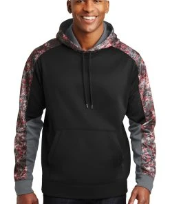 Sport-Tek Men's Sport-Wick Mineral Freeze Fleece Colorblock Hooded Pullover -Bulkthreads store 85164294