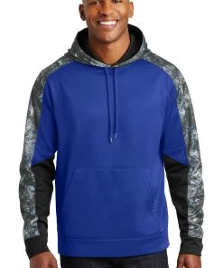 Sport-Tek Men's Sport-Wick Mineral Freeze Fleece Colorblock Hooded Pullover -Bulkthreads store 85164490